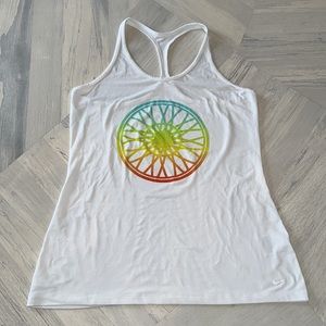 NIKE Size L~Butter Soft White Gym Sports Workout Tank Top ~Running Biking Shirt~